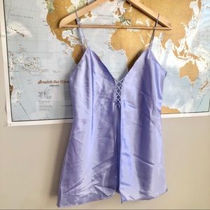 Silk and Satin Open Front Chemise Cami M/L